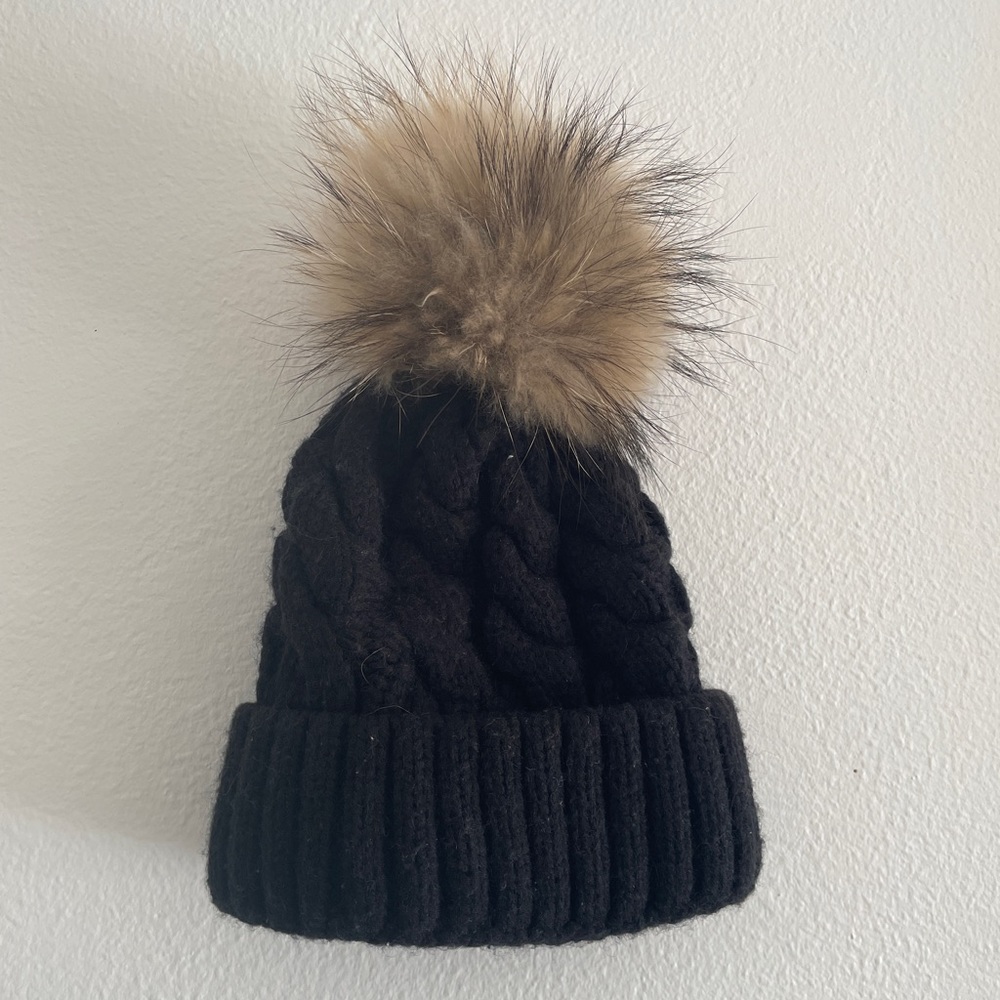 Real rabbit fur knit beanie
